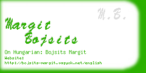 margit bojsits business card